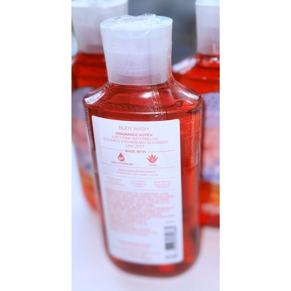 Bath & Body Works Pink Watermelon Blast 10 oz Shower Gel Body Wash Aloe B5 x3 - Picture 4 of 4